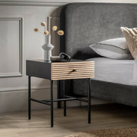 Gallery Interiors Harlow 1 Drawer Bedside