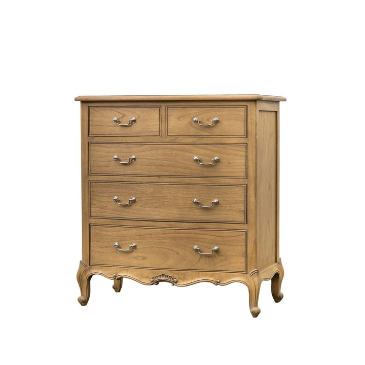 Chic 5 Drawer Chest - Weathered Wood GalleryDirect 5