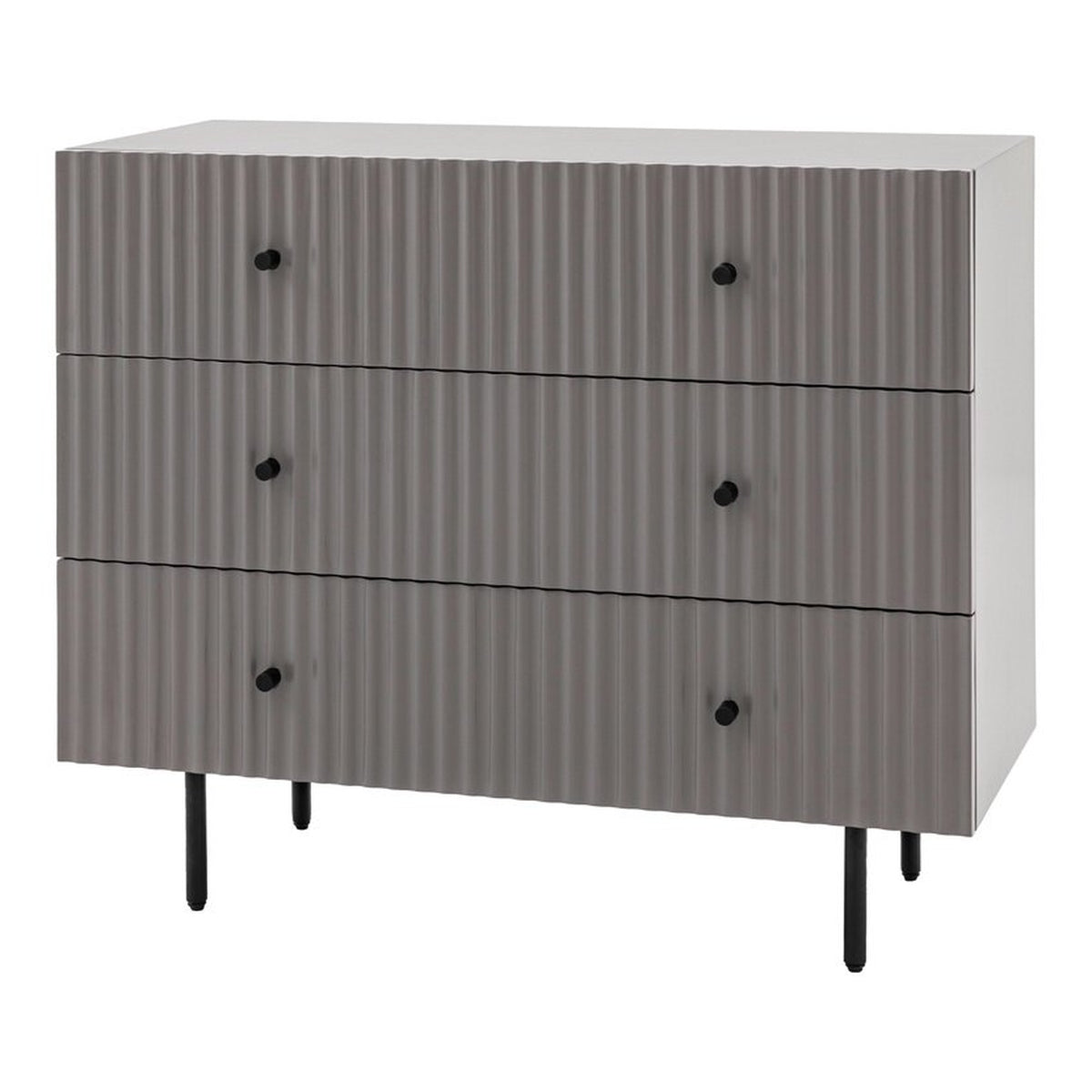 Gallery Interiors Denton 3 Drawer Chest in Grey