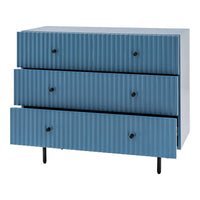 Gallery Interiors Denton 3 Drawer Chest in Blue