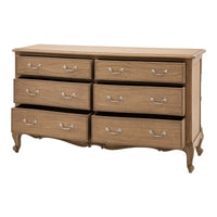 Gallery Interiors Chic 6 Drawer Weathered Chest