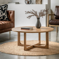 Gallery Interiors Croft Round Coffee Table in Natural