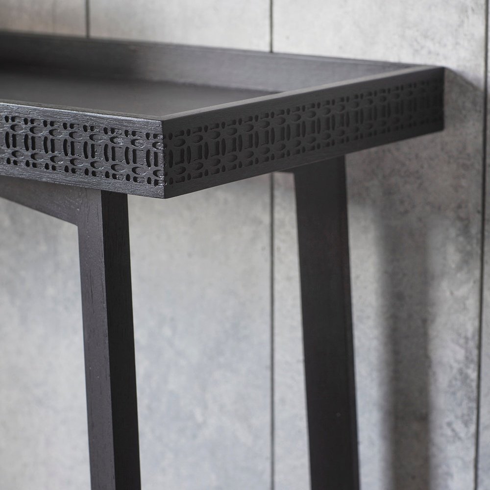 Gallery Interiors Boho Boutique Console Table in Black