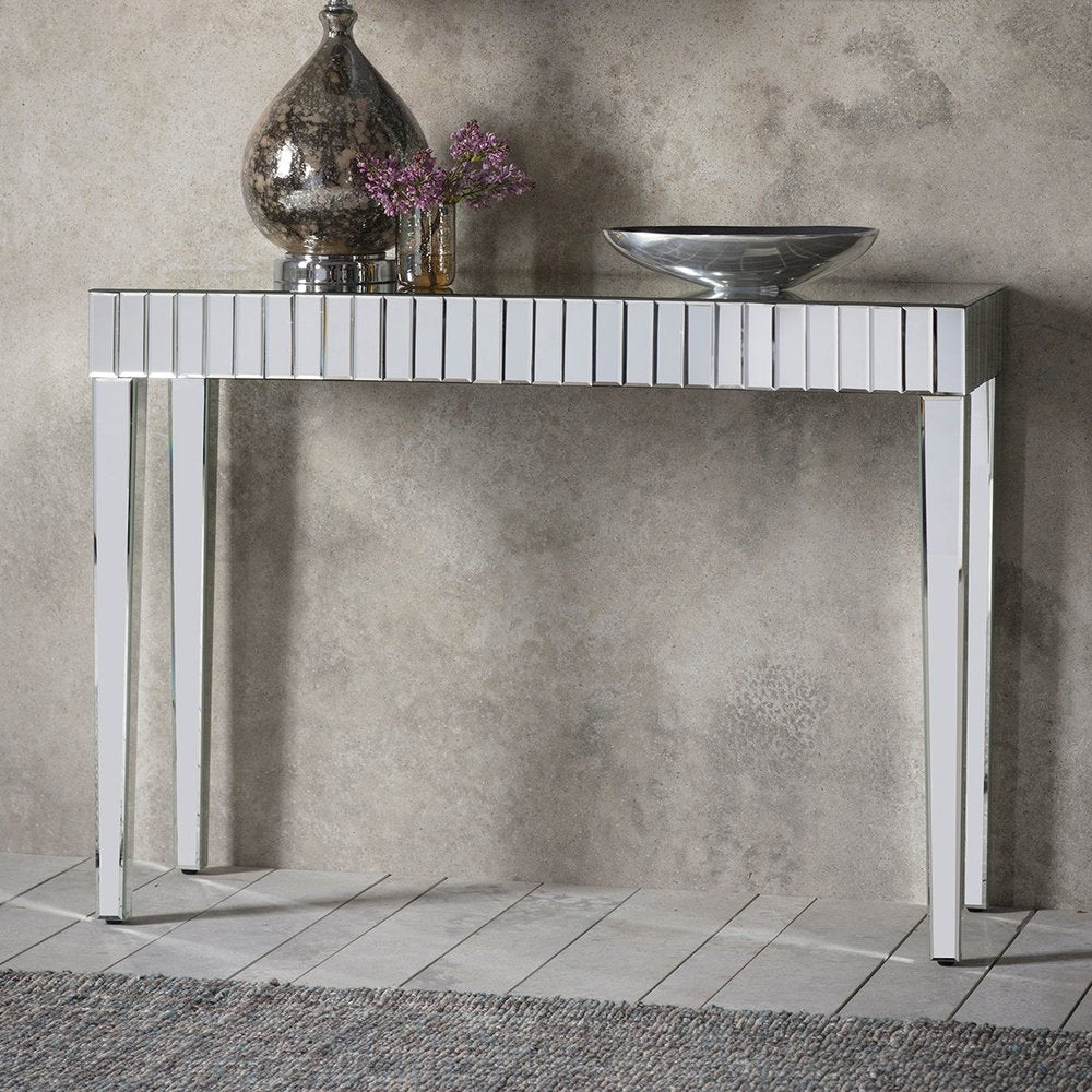  GalleryDirect-Gallery Interiors Florence Mirrored Console Table-Silver 445 