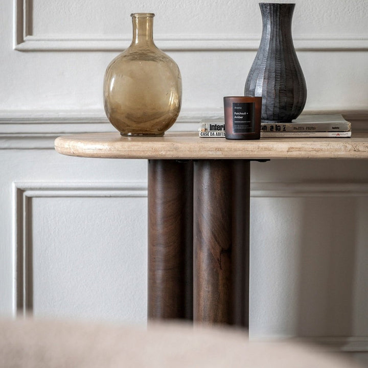 Aldridge Console Table - Travertine Top GalleryDirect 3