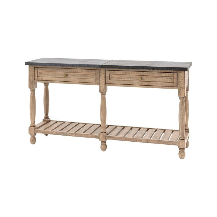 Newbury 2 Drawer Marble Top Console Table GalleryDS 7