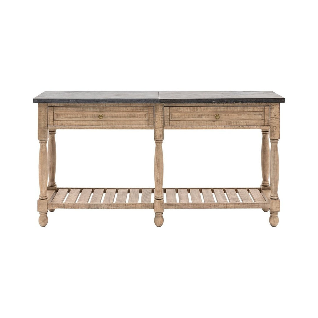 Newbury 2 Drawer Marble Top Console Table GalleryDS 1