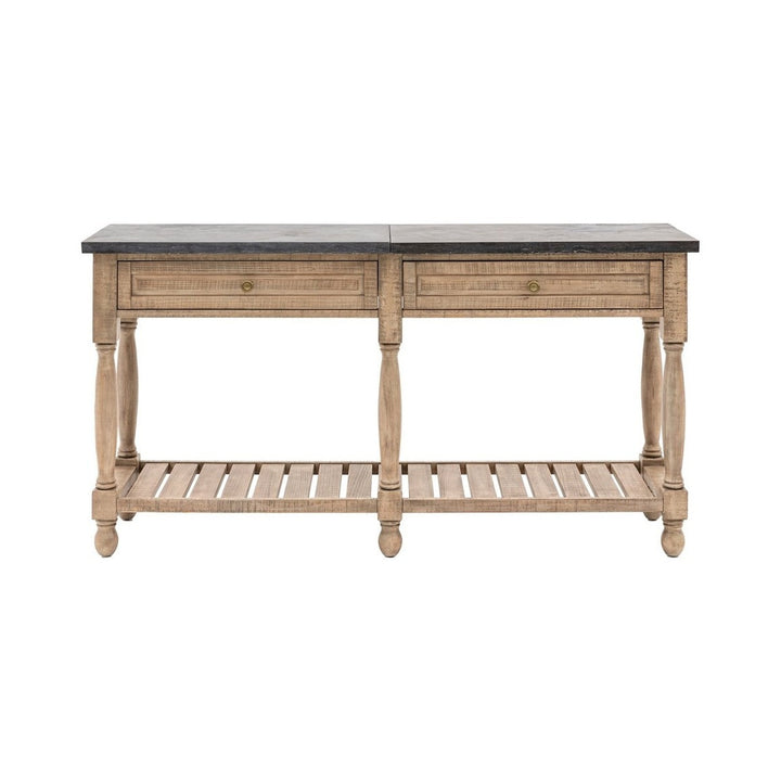 Newbury 2 Drawer Marble Top Console Table GalleryDS 1
