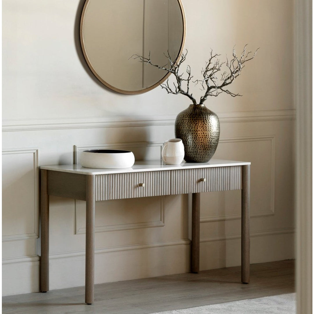 Grove 2 Drawer Marble Console GalleryDirect 2