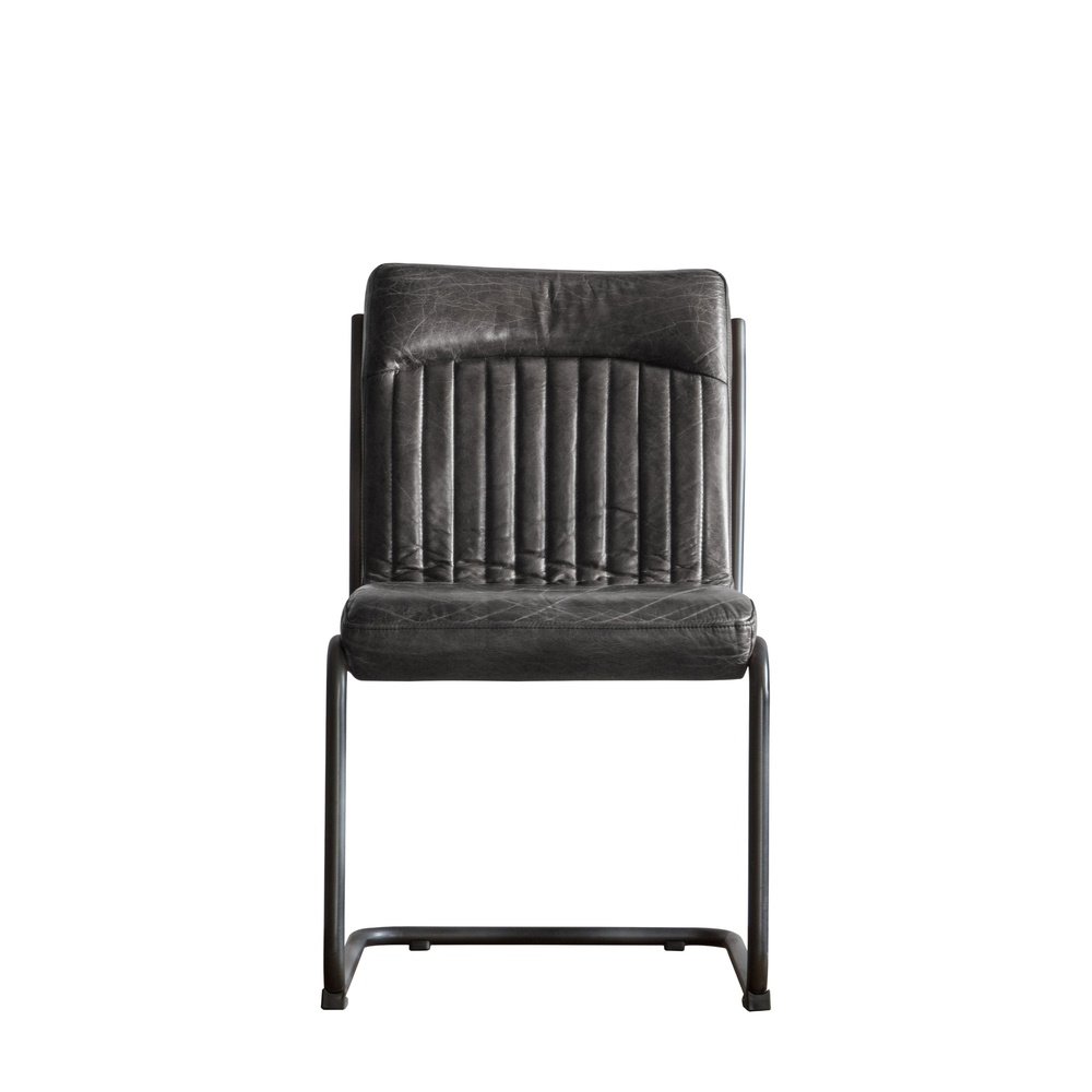  GalleryDirect-Gallery Interiors Capri Leather Dining Chair in Antique Ebony-Black 197 