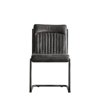 Gallery Interiors Capri Leather Dining Chair in Antique Ebony