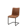 Gallery Interiors Set of 2 Edington Dining Chairs in Faux Leather Brown
