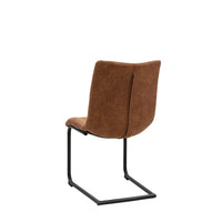 Gallery Interiors Set of 2 Edington Dining Chairs in Faux Leather Brown