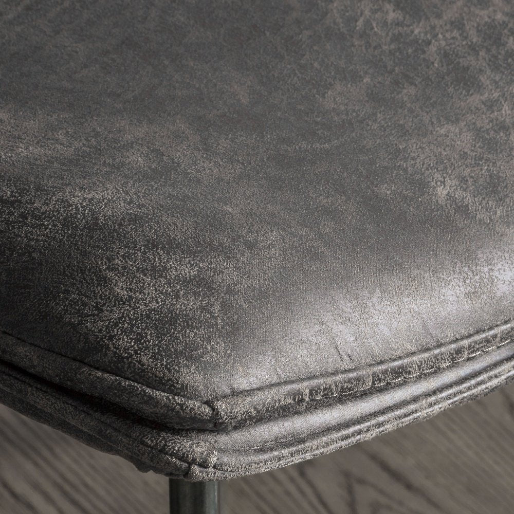 Hinks Set of 2 Dining Chairs - Faux Grey Leather GalleryDirect 6