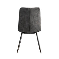 Gallery Interiors Set of 2 Darwin Grey Leather Dining Chairs Set of 2