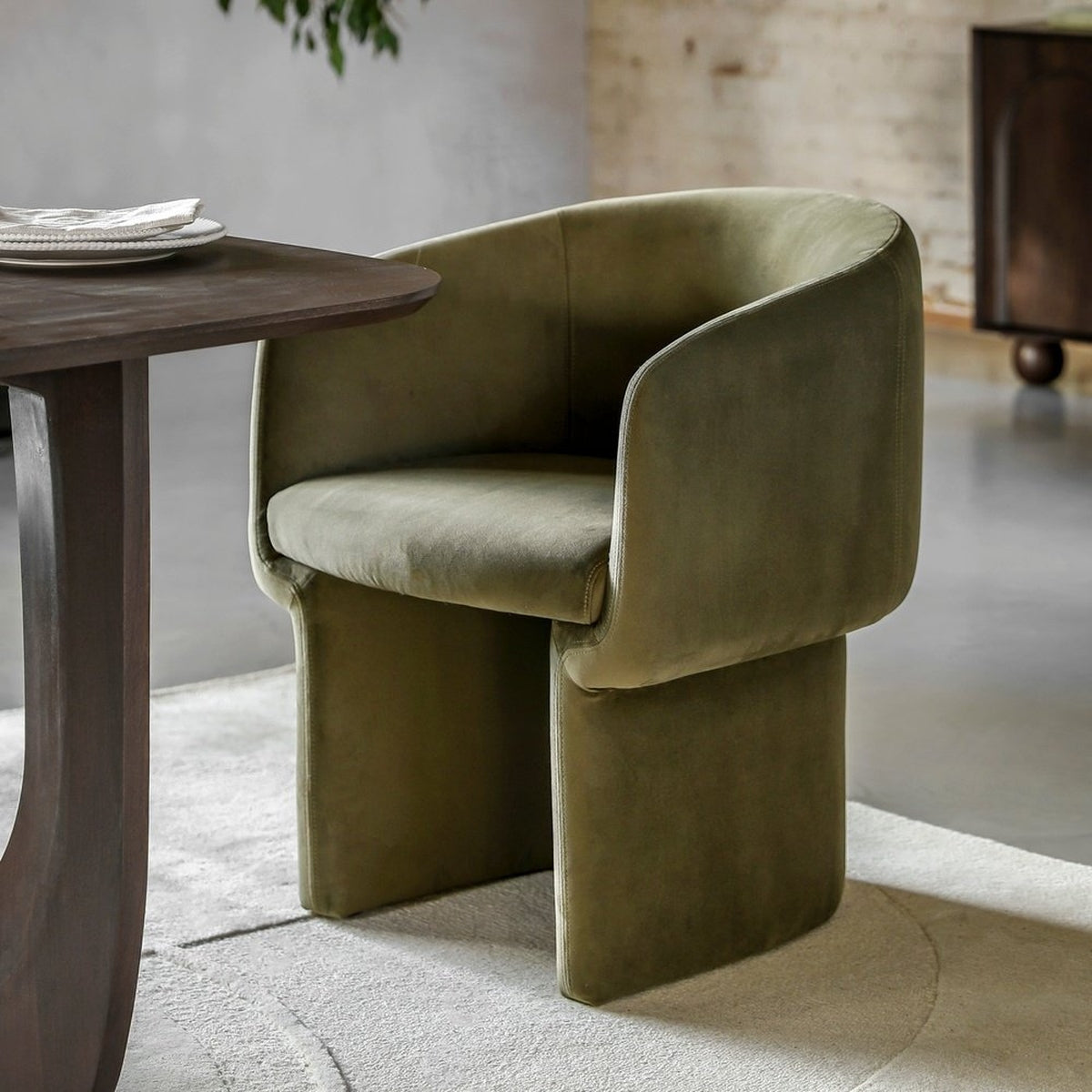 Gallery Interiors Haven Armchair in Moss Green