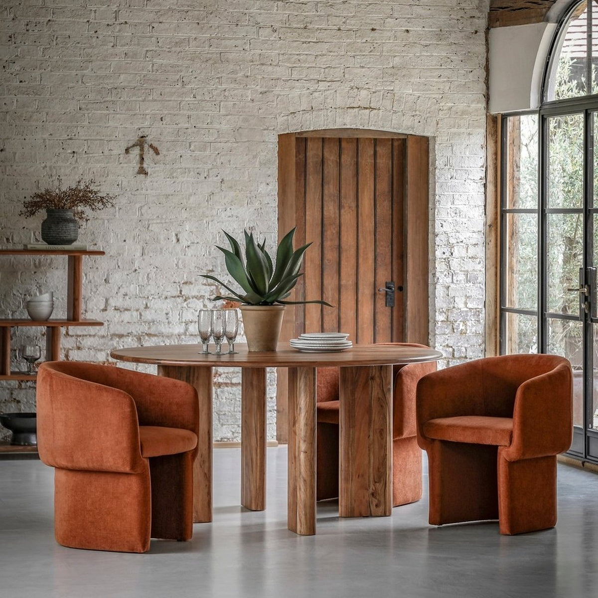 Gallery Interiors Haven Armchair in Rust