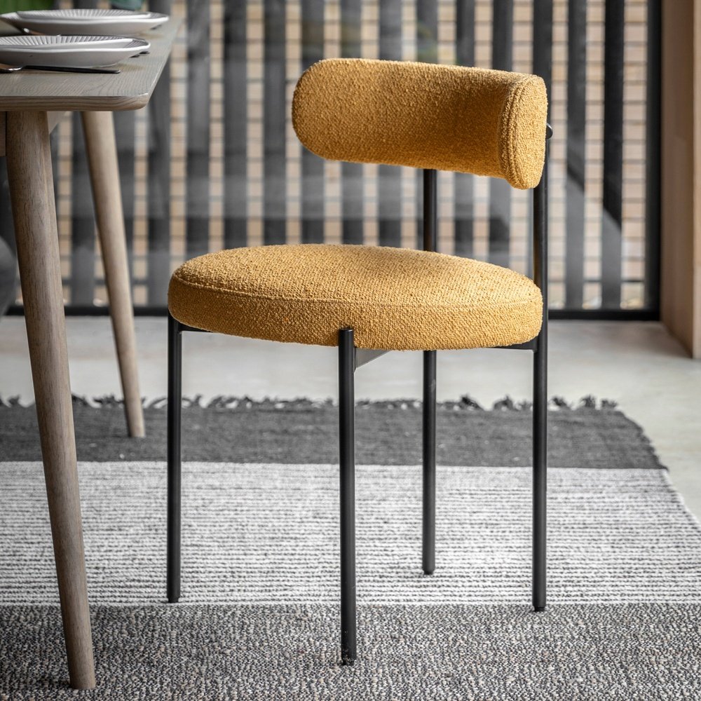  GalleryDirect-Gallery Interiors Torrington Set of 2 Dining Chairs in Ochre-Yellow 413 