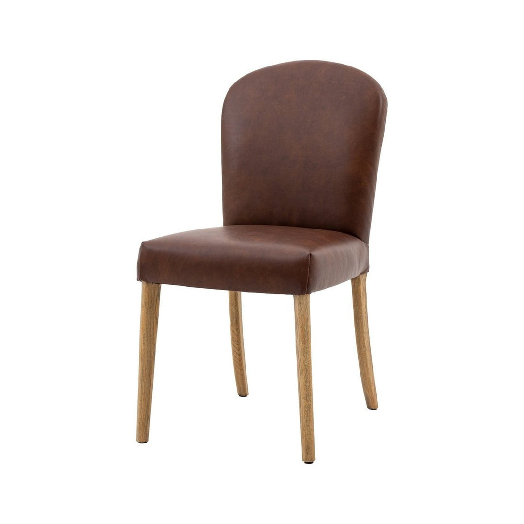 Cobal Set of 2 Dining Chairs - Brown Leather GalleryDirect 4