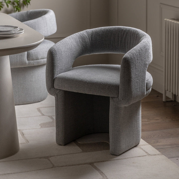 Liora Dining Chair - Grey Boucle GalleryDirect 2
