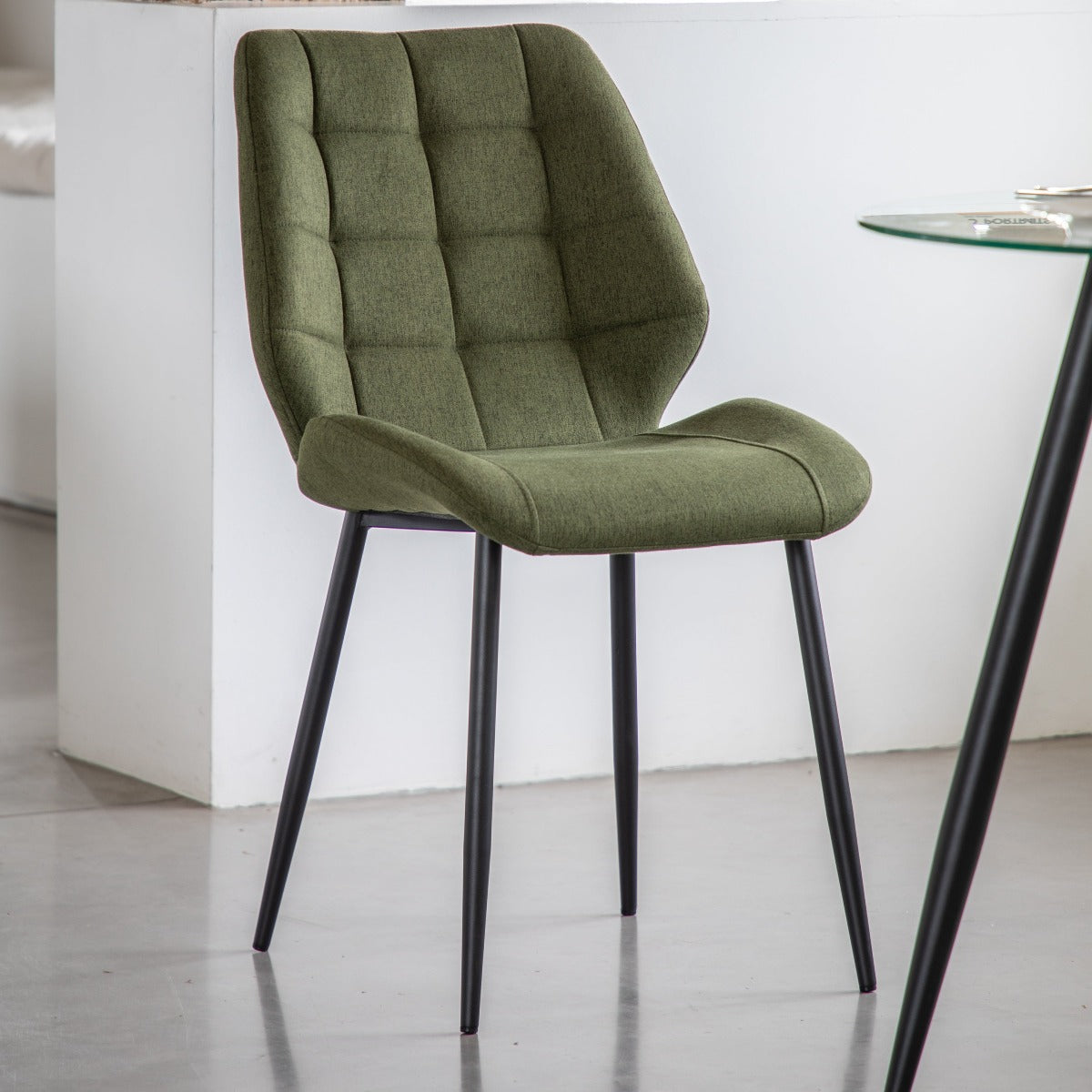 Gallery Interiors Set of 2 Manford Dining Chairs - Bottle Green