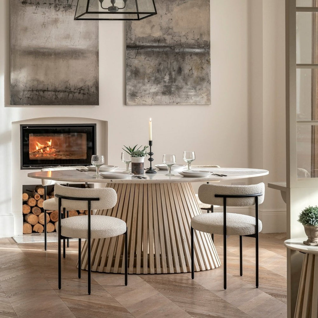 Sorrento Oval Marble Top Dining Table GalleryDS 3