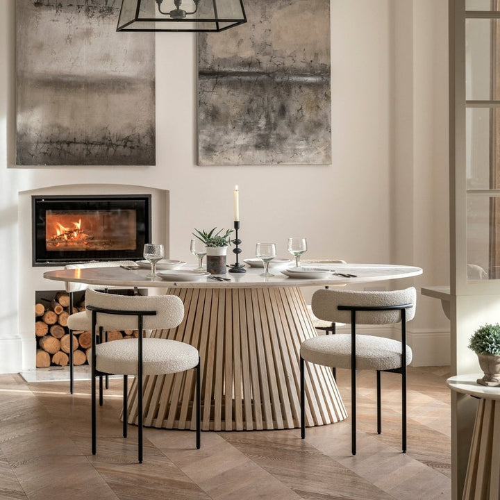 Sorrento Oval Marble Top Dining Table GalleryDS 3