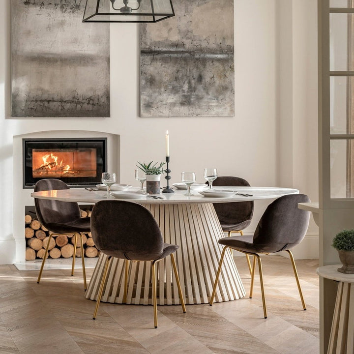 Sorrento Oval Marble Top Dining Table GalleryDS 4