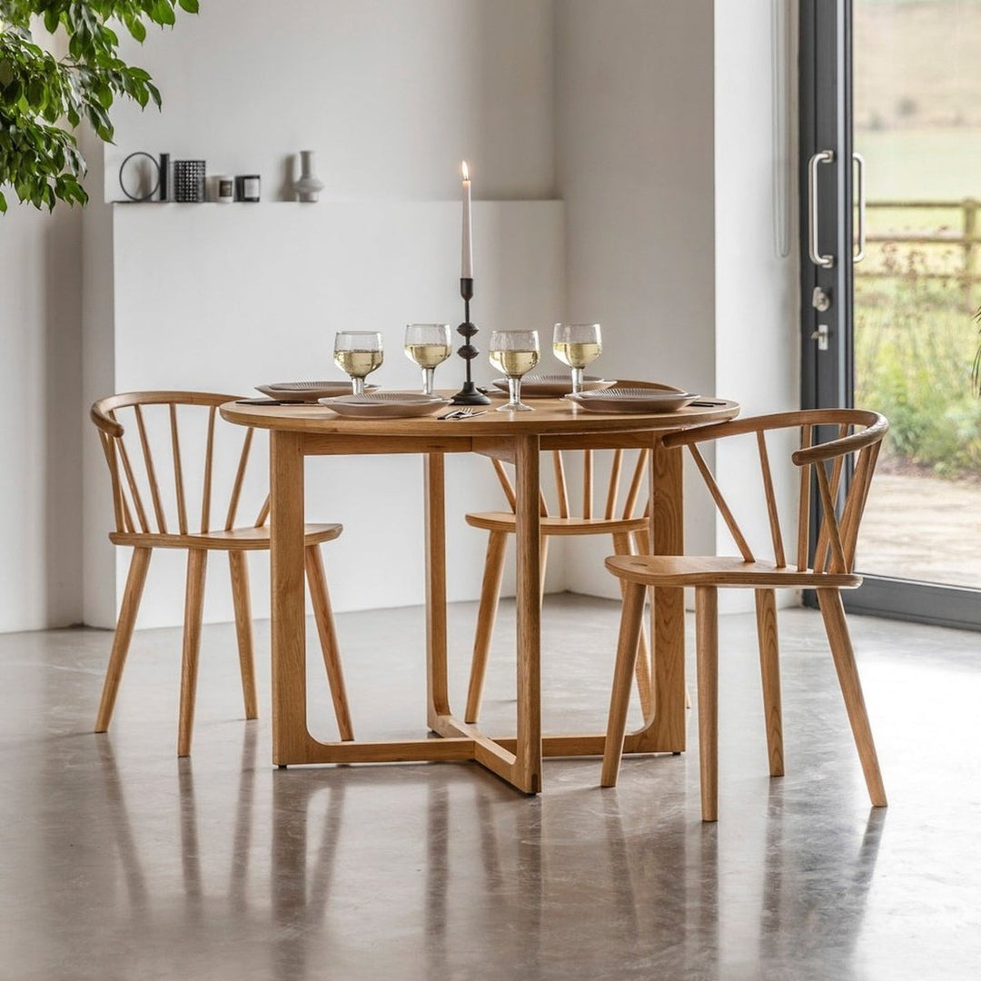 Croft Round Dining Table - Natural GalleryDirect 2