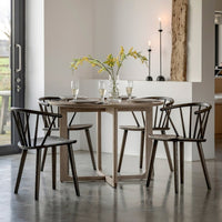 Gallery Interiors Croft Round Dining Table in Smoke