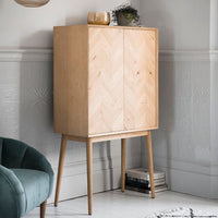 Gallery Interiors Milano Oak Cocktail Cabinet