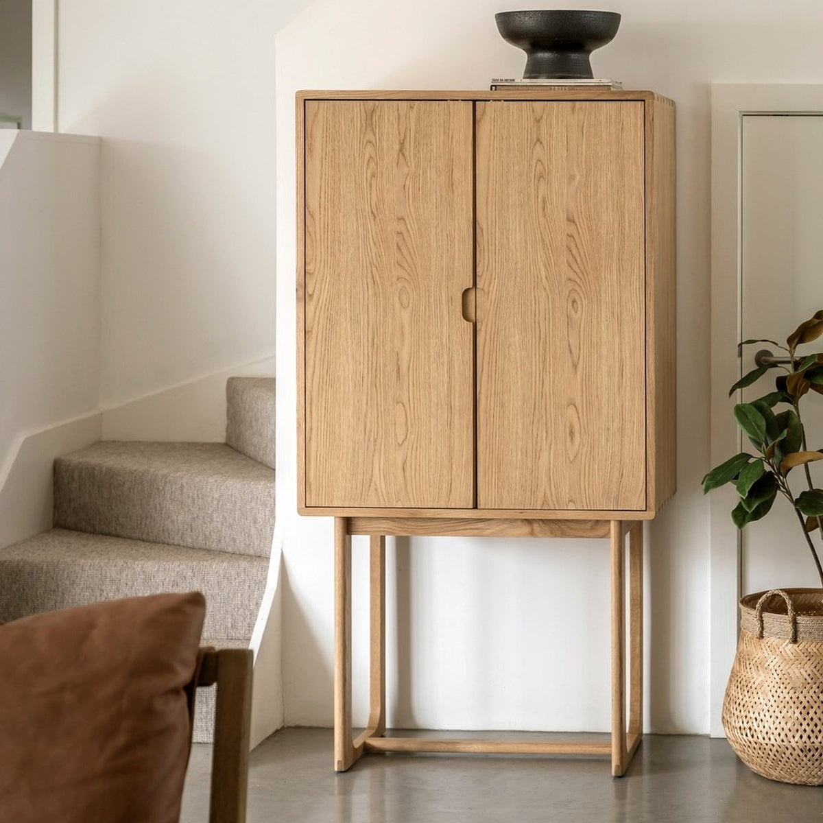 Gallery Interiors Croft Cocktail Cabinet in Natural