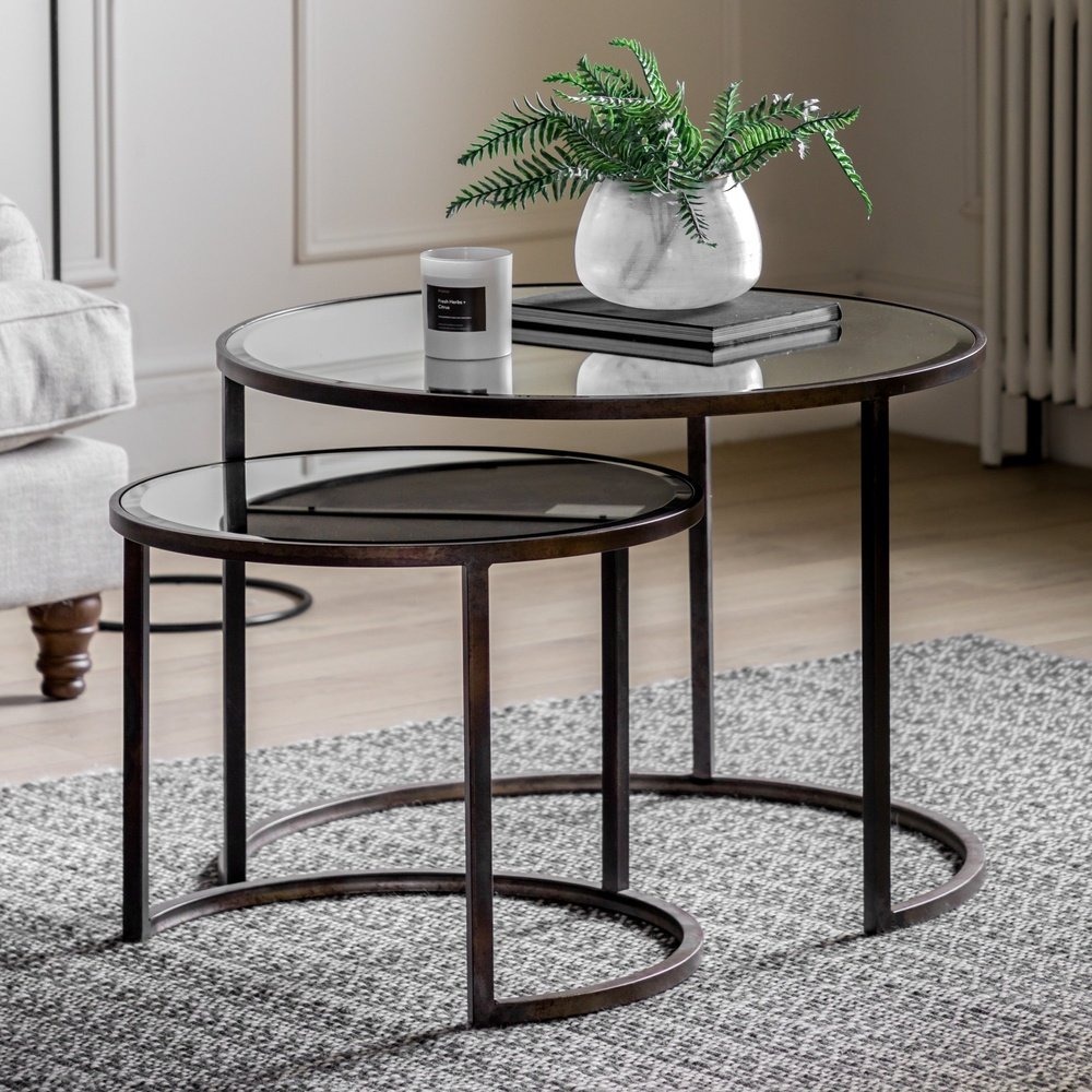 Gallery Interiors Hudson Living Argyle Nest of 2 Coffee Tables