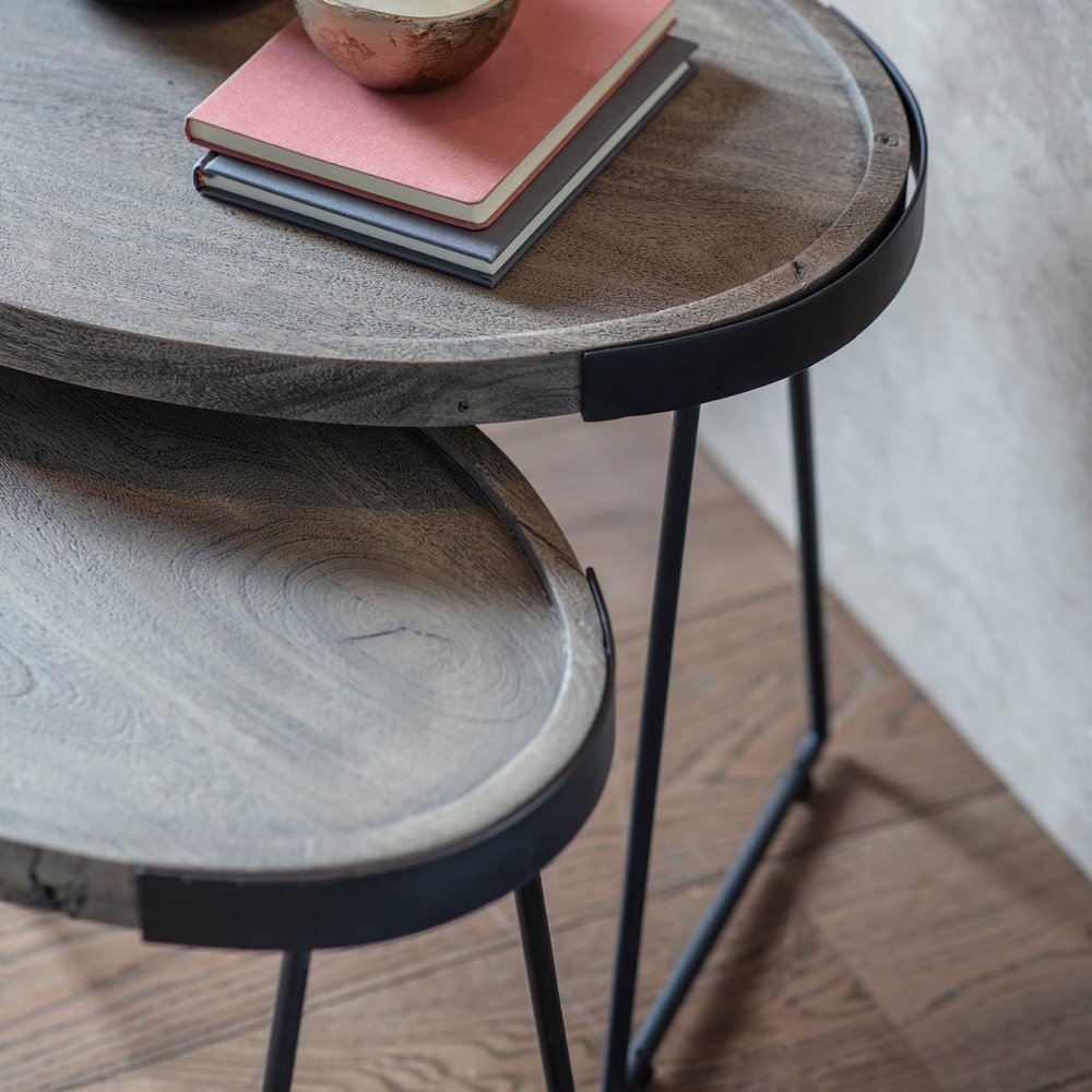  GalleryDirect-Gallery Interiors Nest of 2 Dalston Tables-Black, Brown 277 