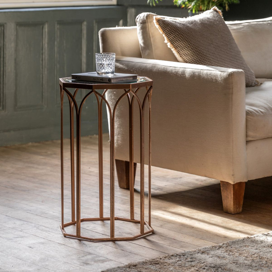 Canterbury Side Table - Antique Gold