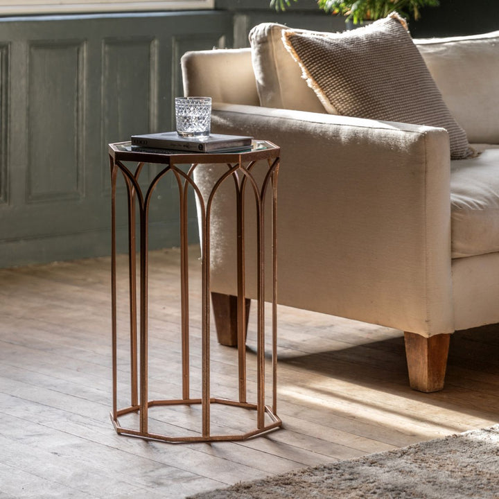 Canterbury Side Table - Antique Gold
