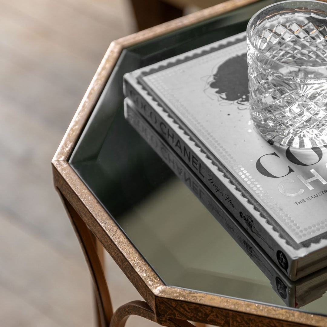 Canterbury Side Table - Antique Gold