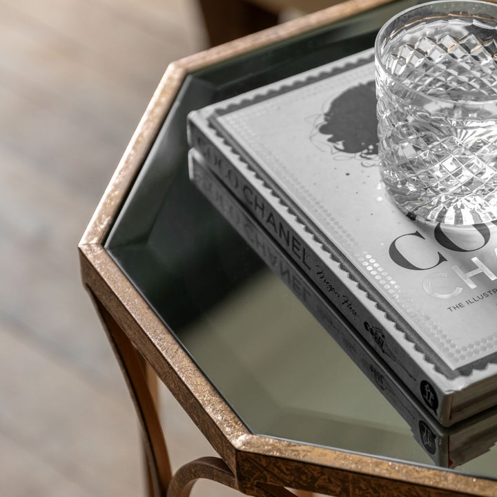 Canterbury Side Table - Antique Gold