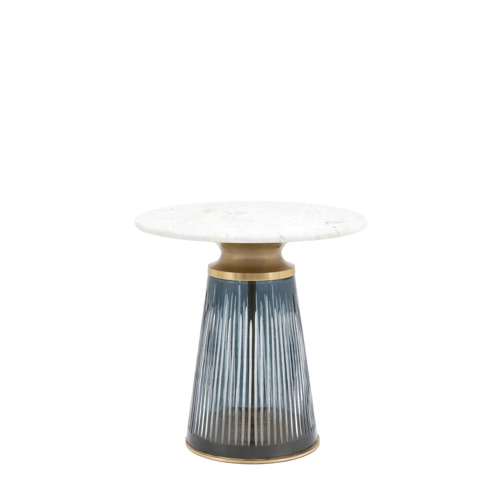 Selene Marble Top Round Side Table - Blue GalleryDirect 1