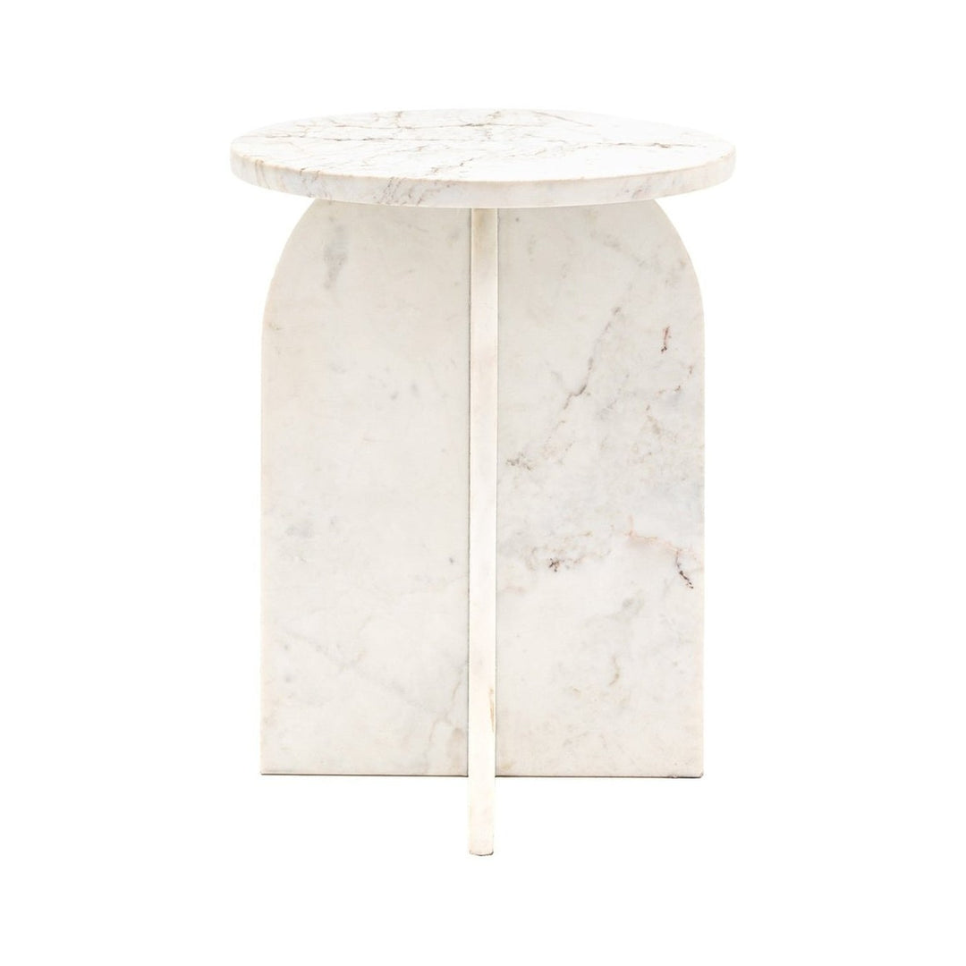 Charmouth Round Side Table - White GalleryDirect 1
