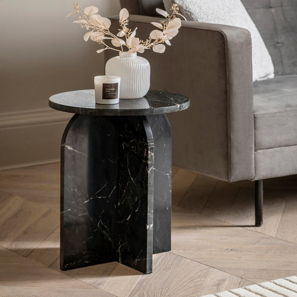Charmouth Marble Round Side Table GalleryDirect 2