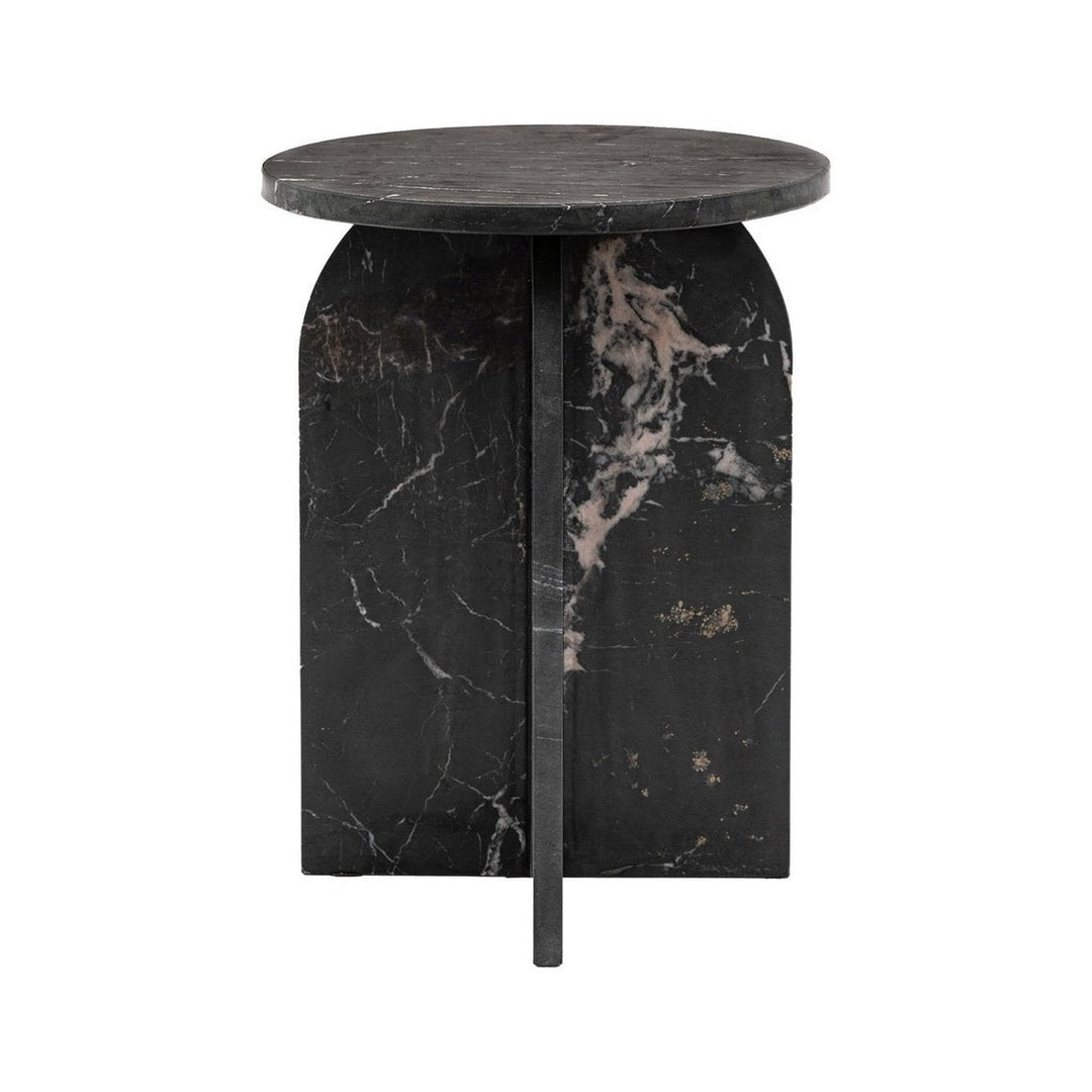Charmouth Marble Round Side Table GalleryDirect 1