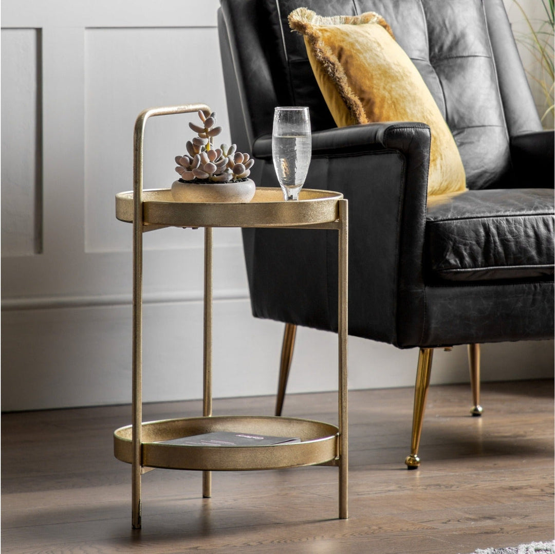 Sennen Round Side Table - Gold GalleryDirect 2