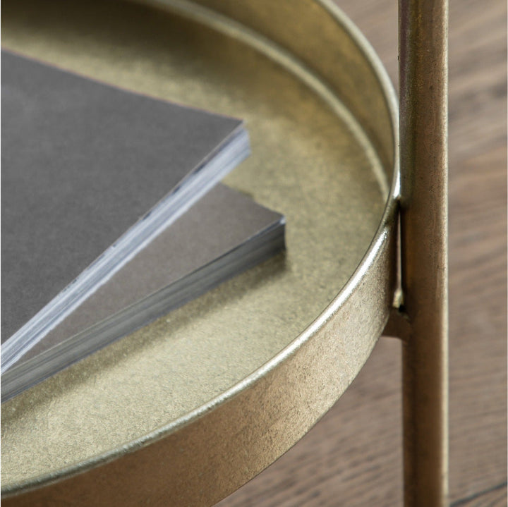 Sennen Round Side Table - Gold GalleryDirect 6