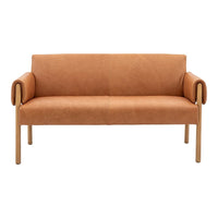 Gallery Interiors Melrose 2 Seater Sofa in Brown Leather