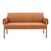 Gallery Interiors Melrose 2 Seater Sofa in Brown Leather