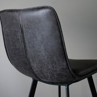 Gallery Interiors 2x Palmer Grey Leather Bar Stool