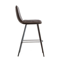 Gallery Interiors 2x Palmer Grey Leather Bar Stool