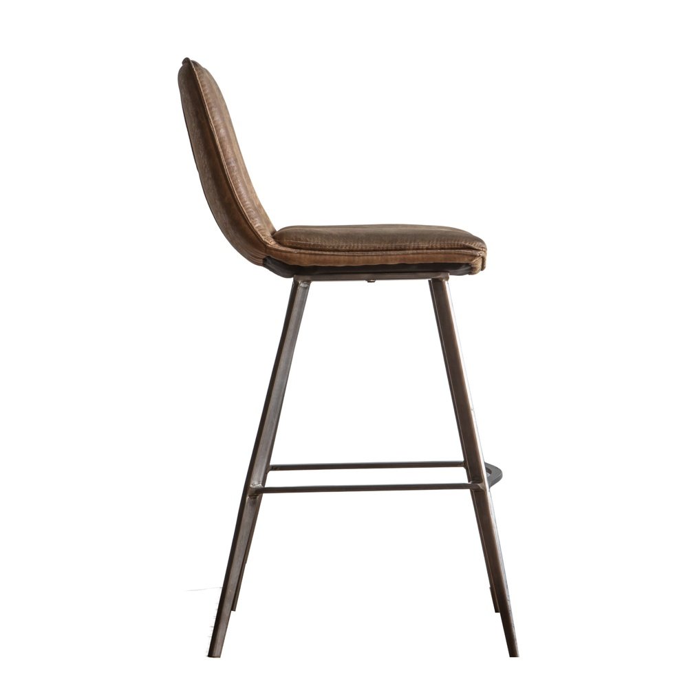  GalleryDirect-Gallery Interiors Set of 2 Palmer Brown Leather Bar Stools-Brown 189 