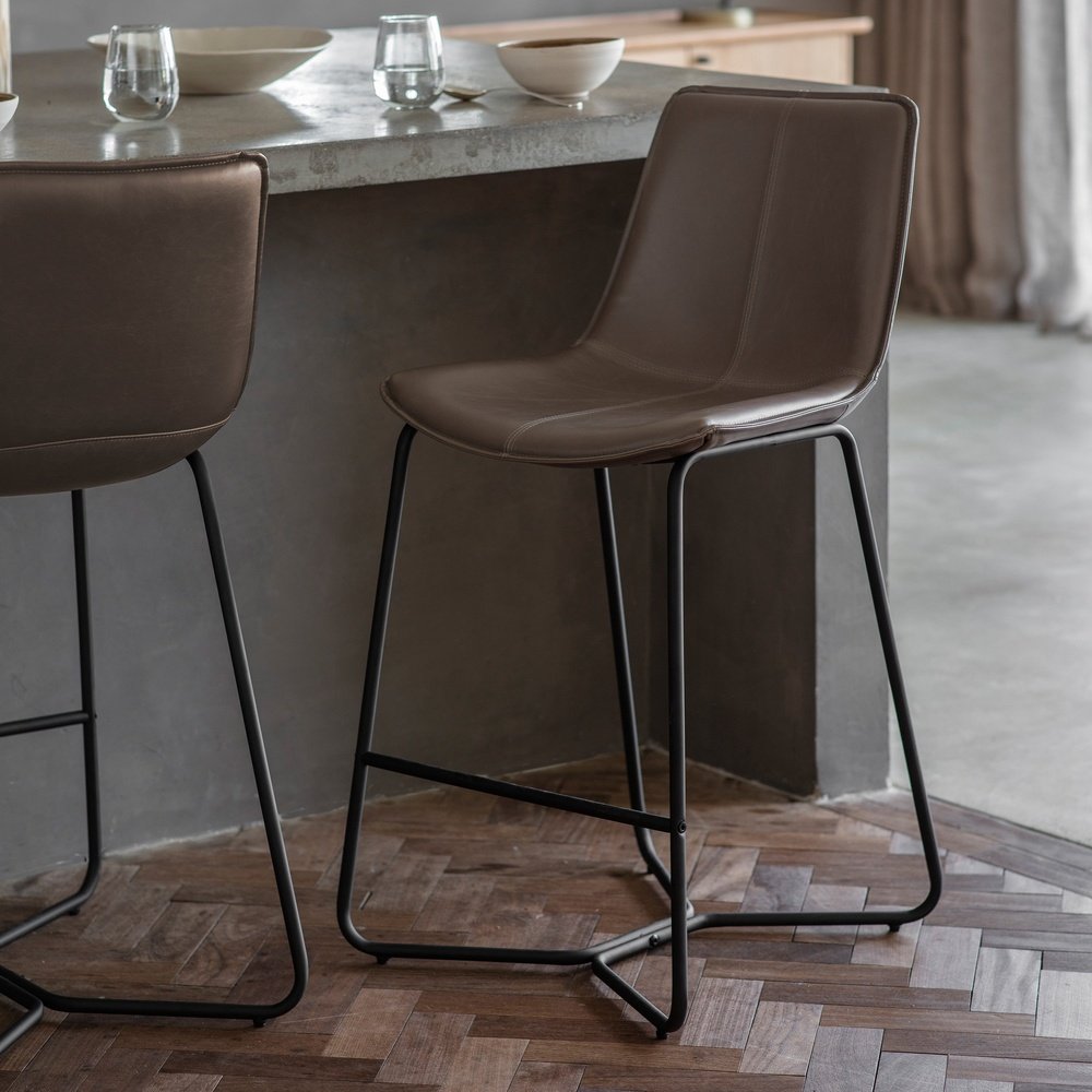  GalleryDirect-Gallery Interiors Set of 2 Hawking Stools Ember-Taupe 493 